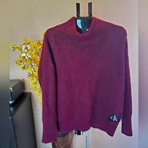 burgundy turtleneck sweater